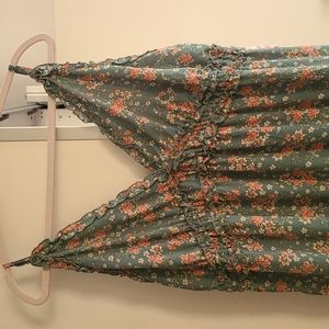 Beautiful green and pink floral maxi dress